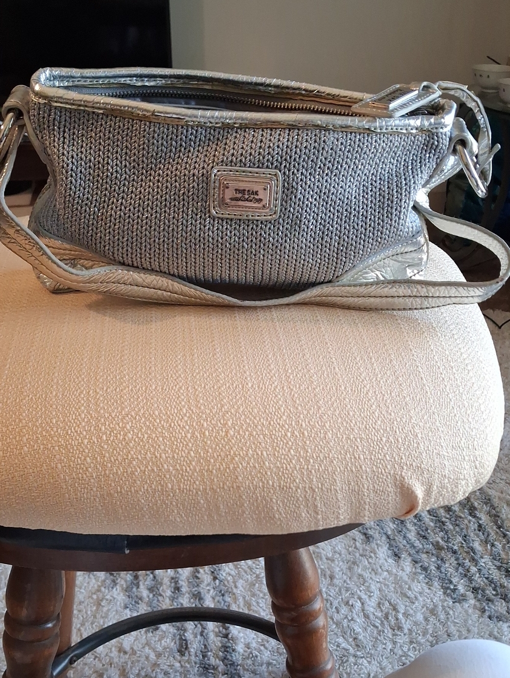 The Sak Silver Crochet Crossbody Bag
